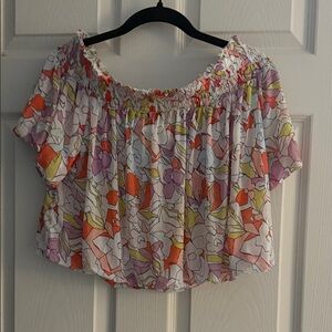 Free People Multicolor Floral Smocked Blouse